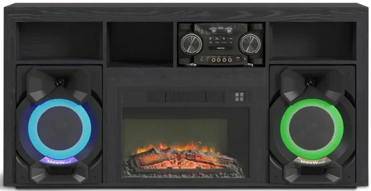 Rave TV Console With Fireplace And Sound System 