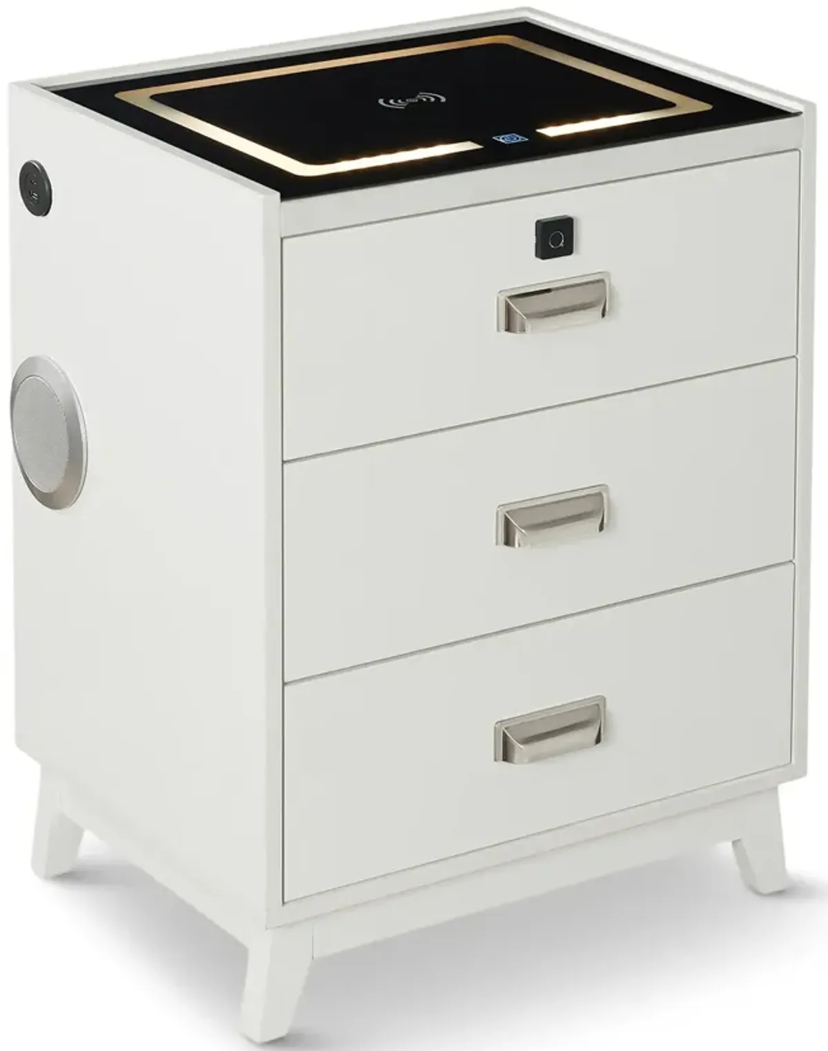 Razor Nightstand With Electronic Features - White