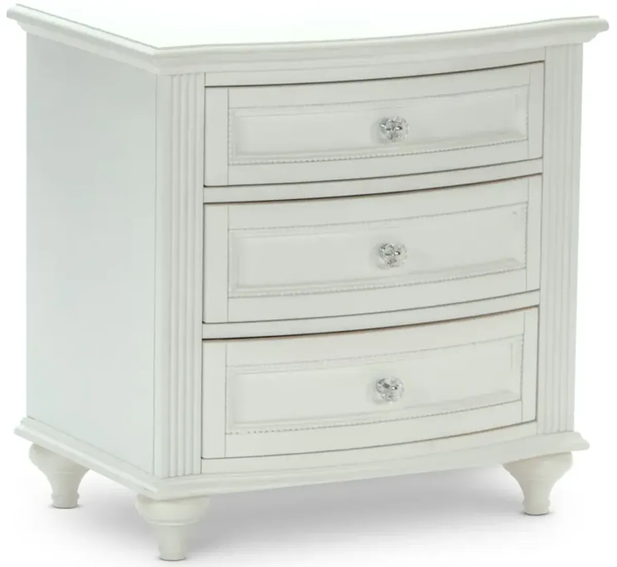 Chantilly 3 Drawer Nightstand - White