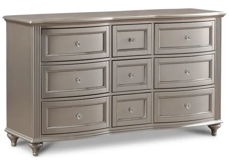 Chantilly 9 Drawer Dresser - Silver by HOM Furniture