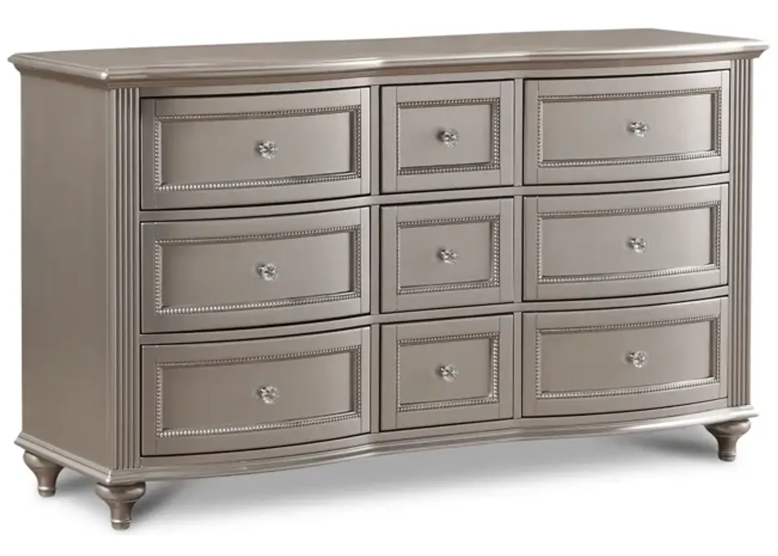 Chantilly 9 Drawer Dresser - Silver