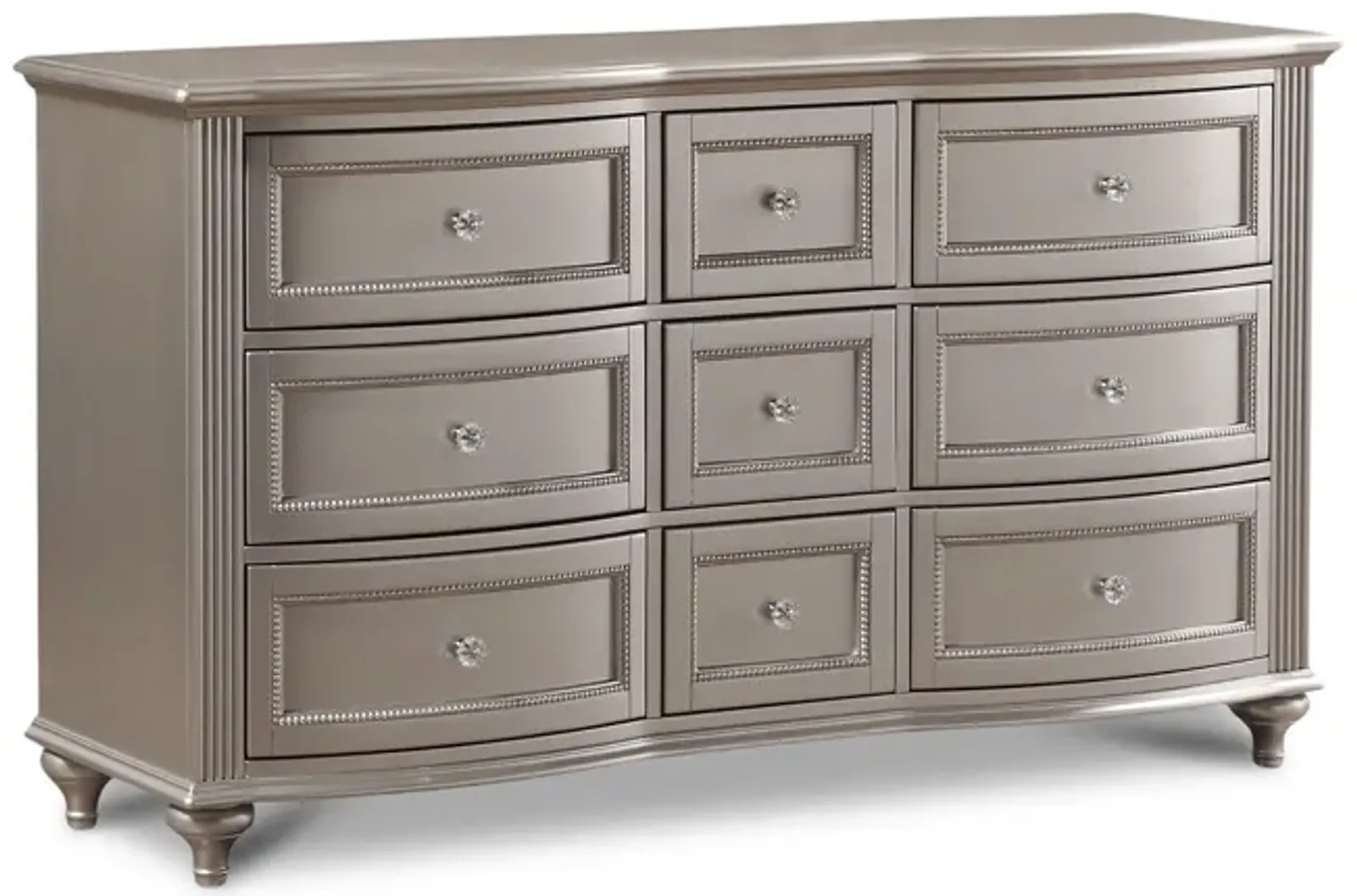 Chantilly 9 Drawer Dresser - Silver