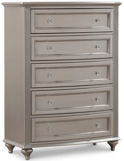 Chantilly 5 Drawer Chest - Silver