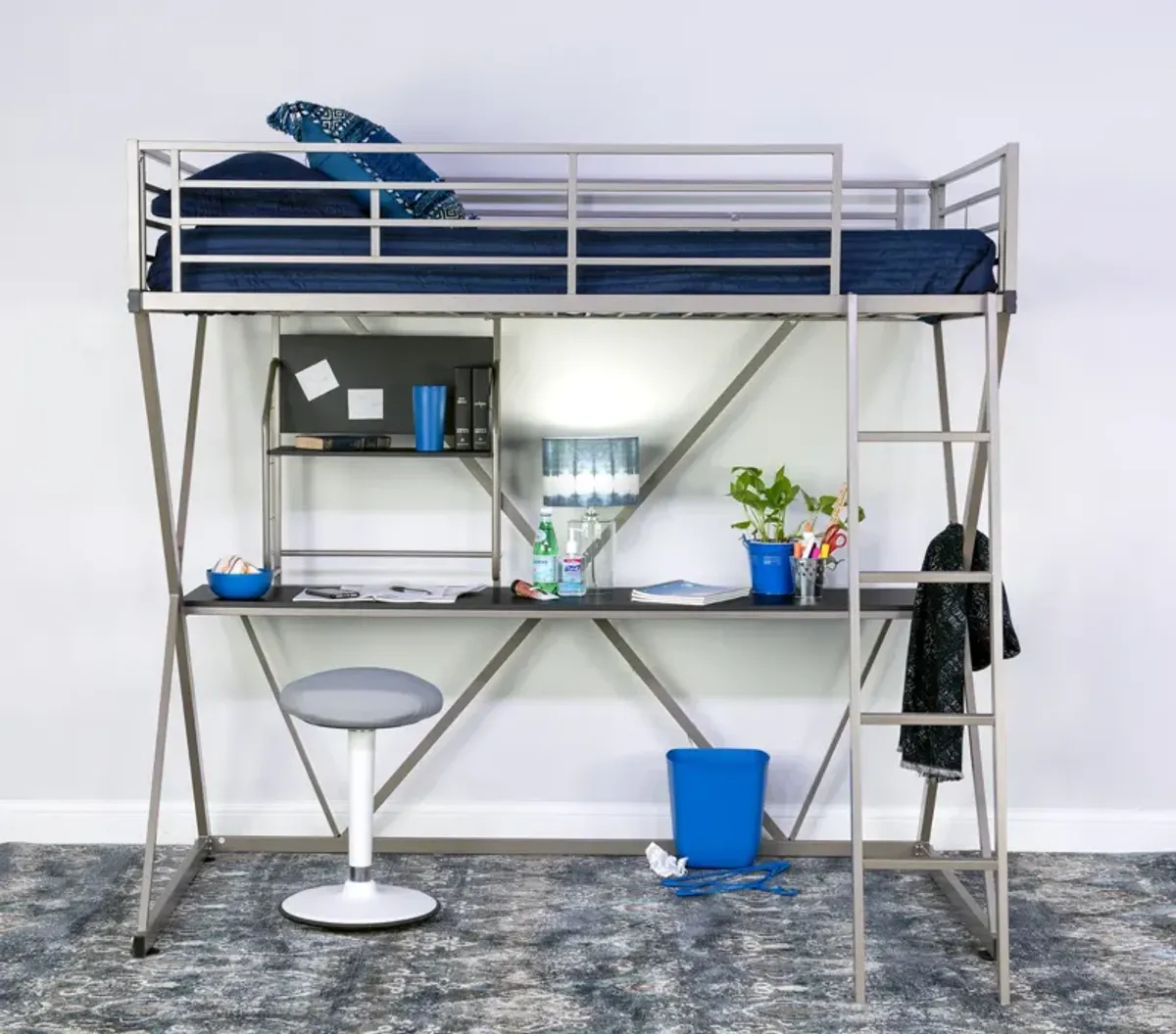 Curie Loft Bed - Pewter