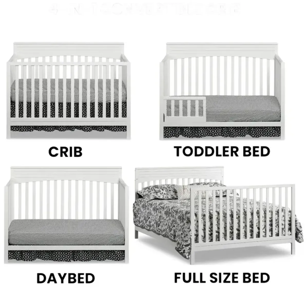 Fallon 4-In-1 Convertible Crib - White