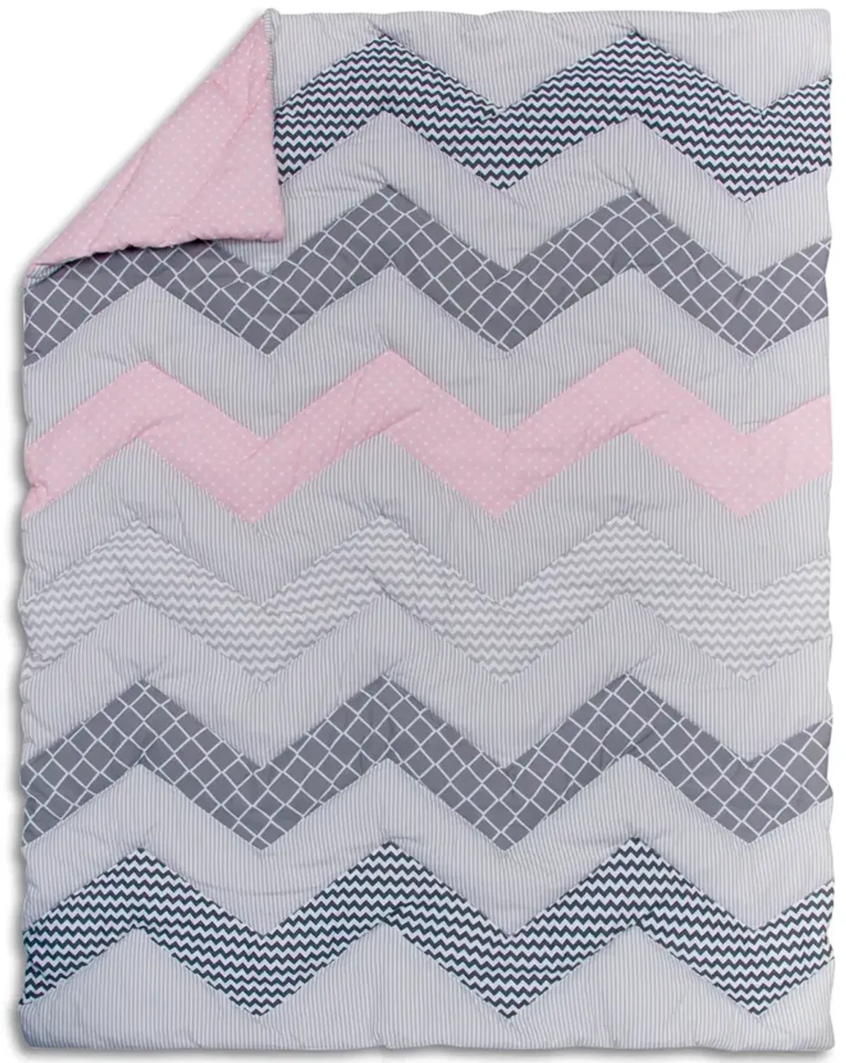 Chevron Crib Bedding - Cotton Candy