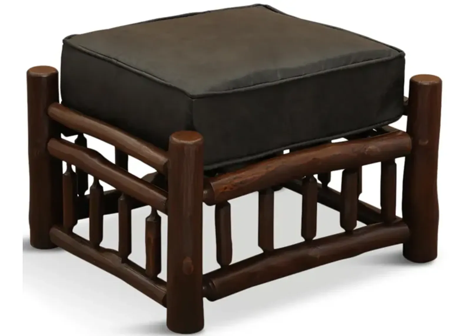 Hickory Log Ottoman