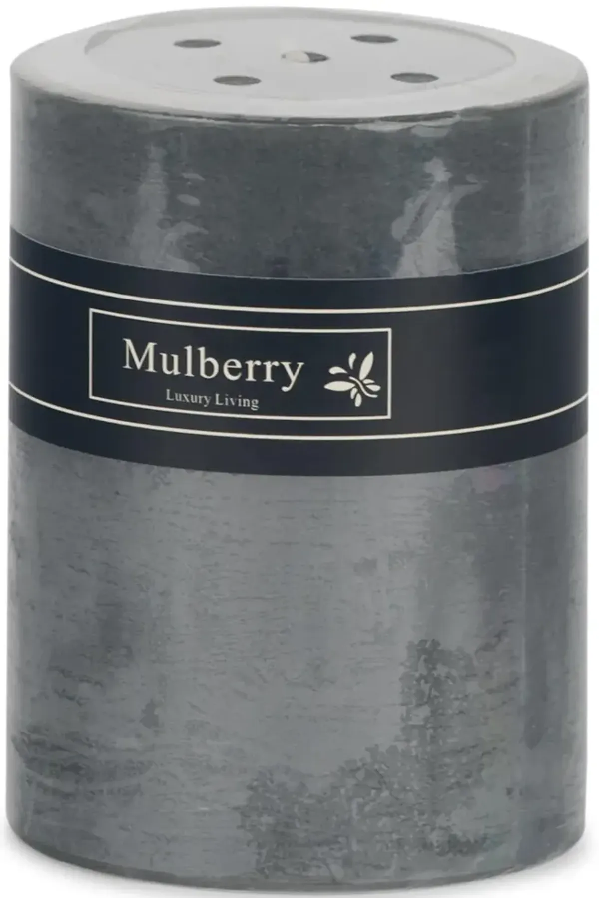 Grey Mulberry Frost Pillar Candle - Small