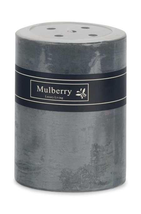 Grey Mulberry Frost Pillar Candle - Small