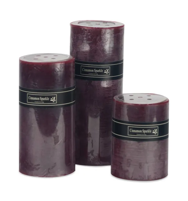 Red Cinnamon Frost Pillar Candle - Small