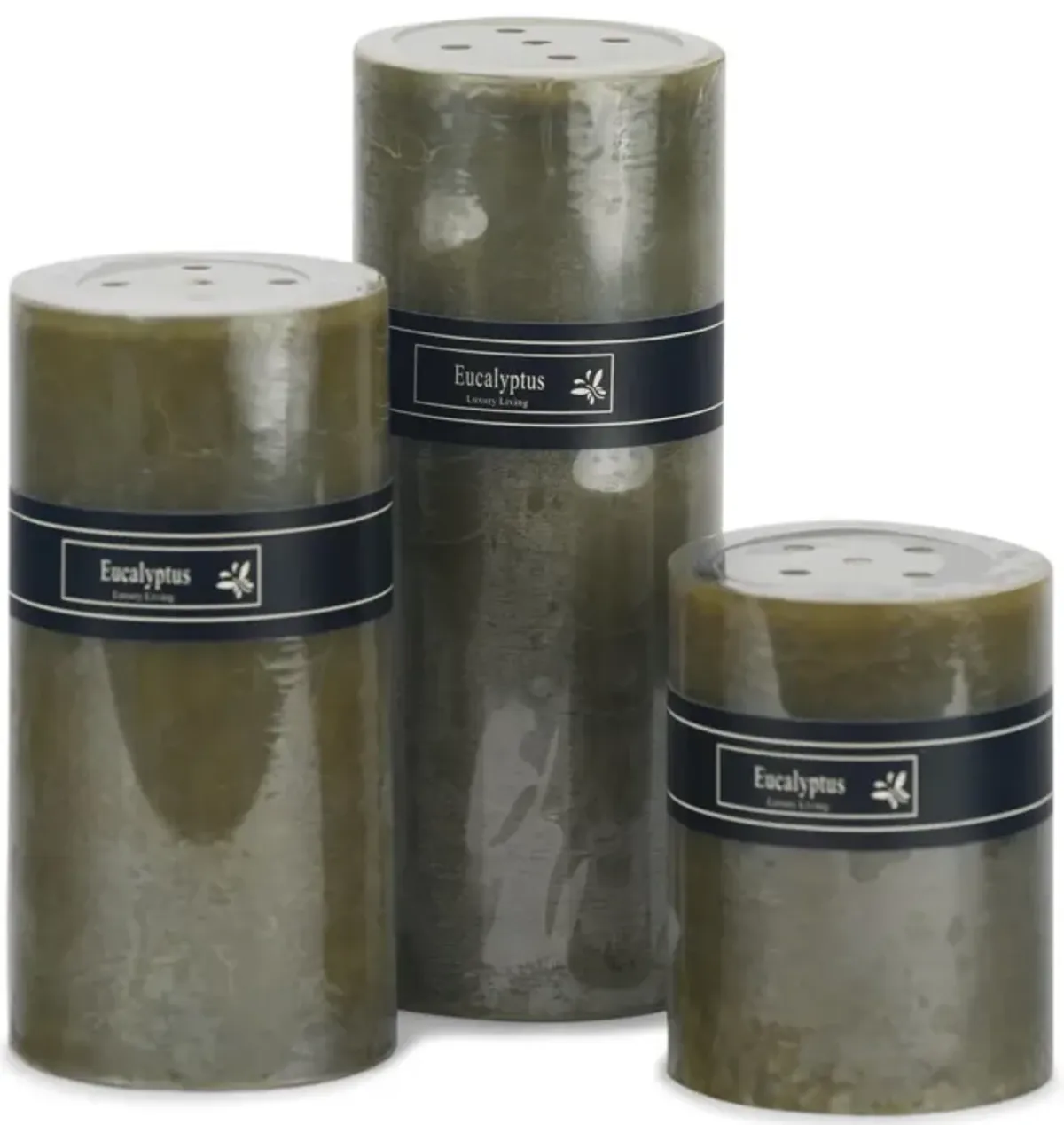 Green Eucalyptus Pillar Candle - Medium