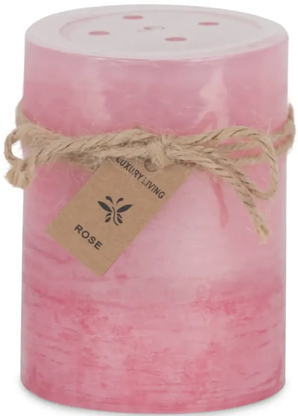 Pink Rose 2 Tone Pillar Candle - Small