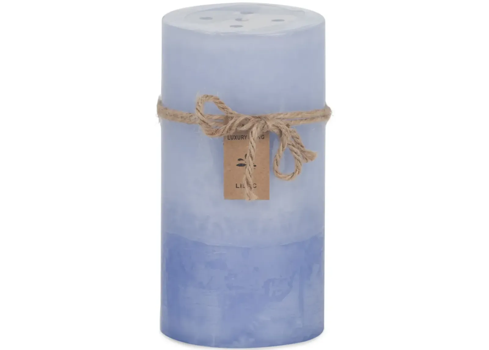 Blue Purple Lilac 2 Tone Pillar Candle - Medium