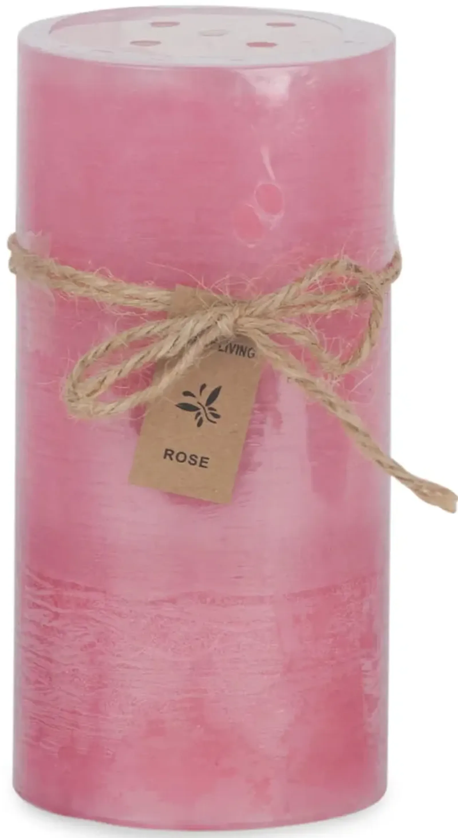 Pink Rose 2 Tone Pillar Candle - Medium