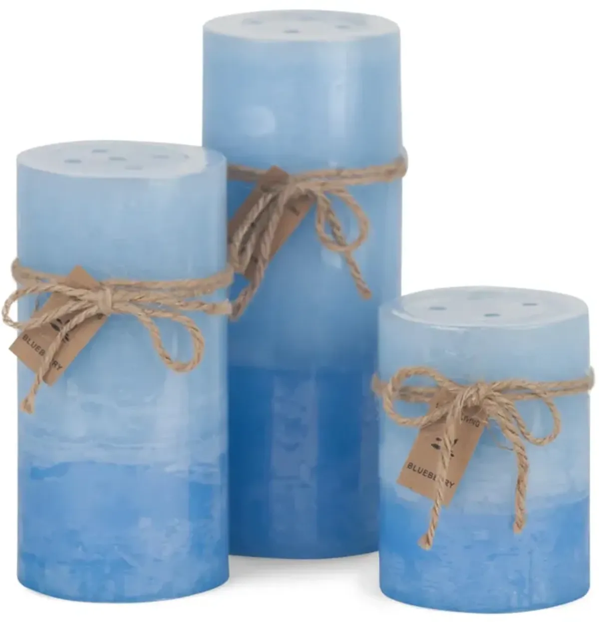 Blue Blueberry 2 Tone Pillar Candle - Medium