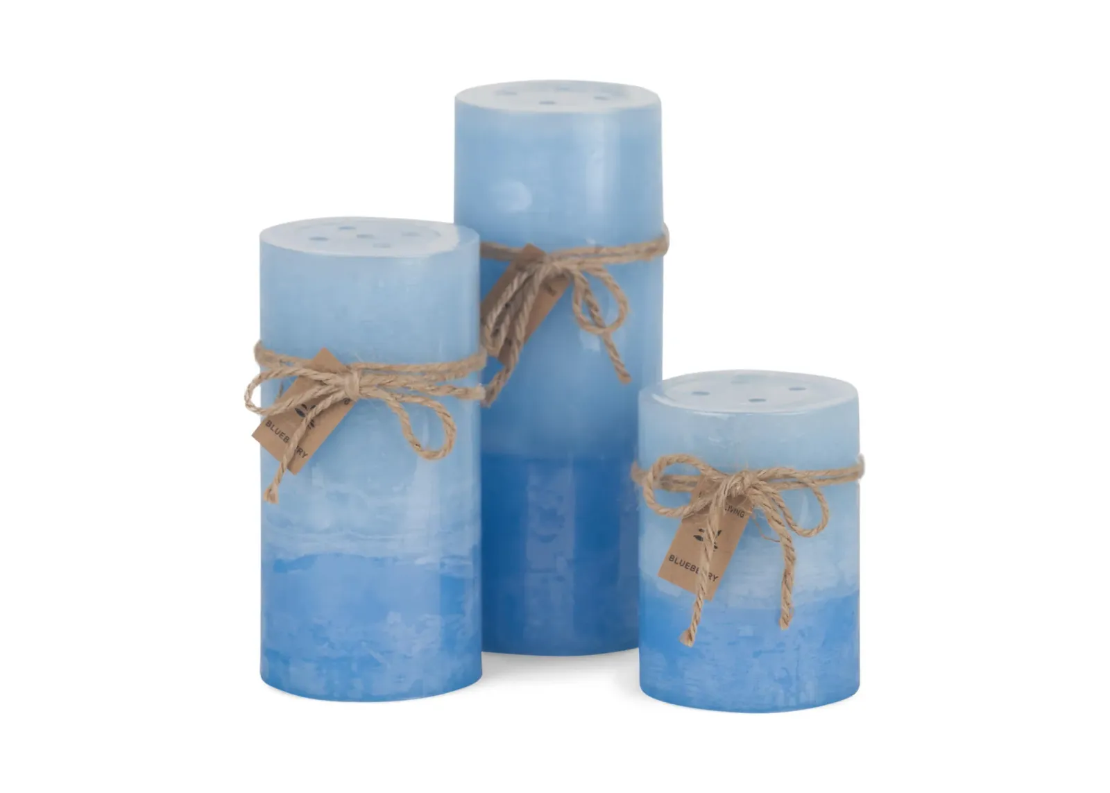 Blue Blueberry 2 Tone Pillar Candle - Medium