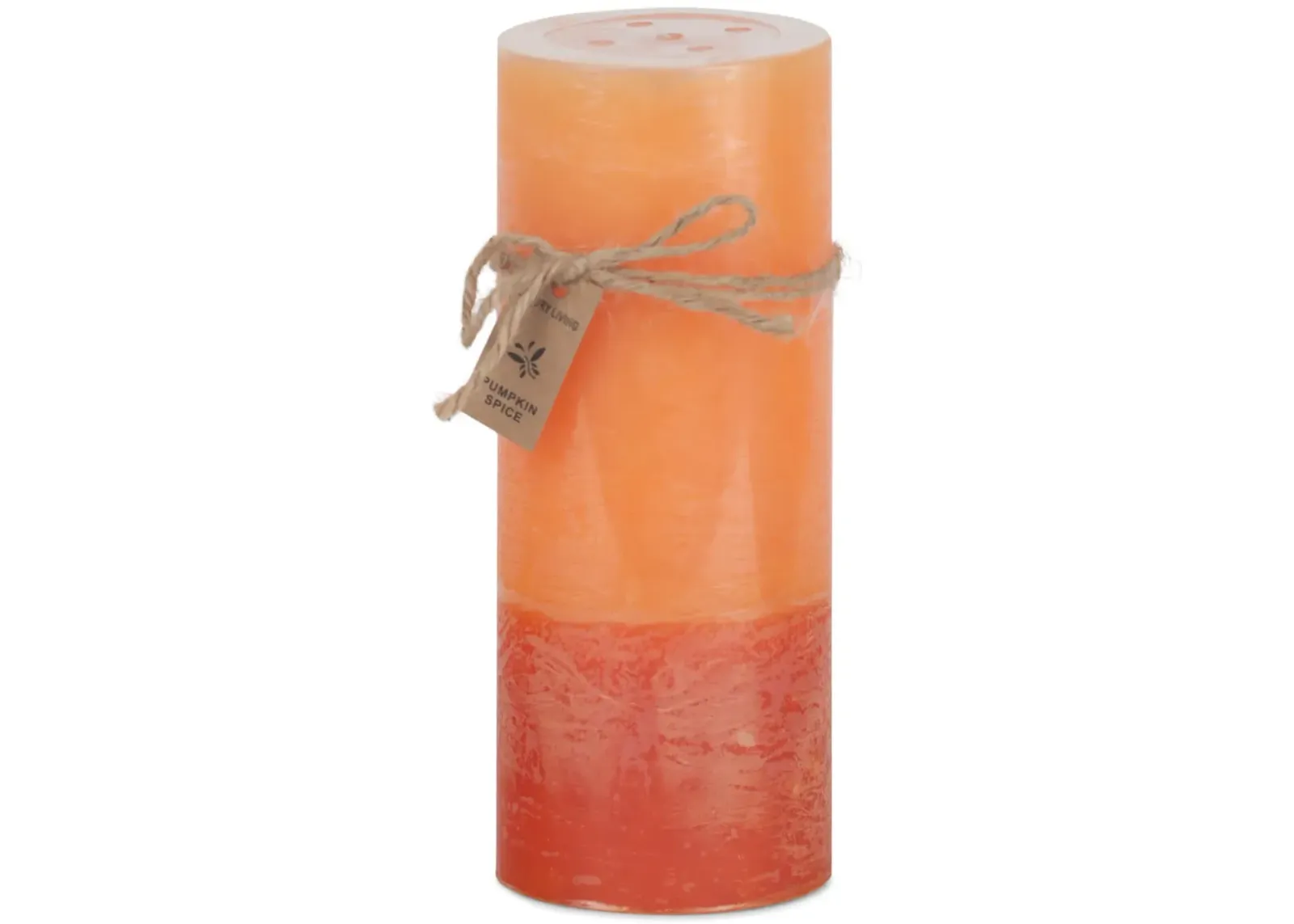 Orange Pumpkin Spice 2 Tone Pillar Candle - Large