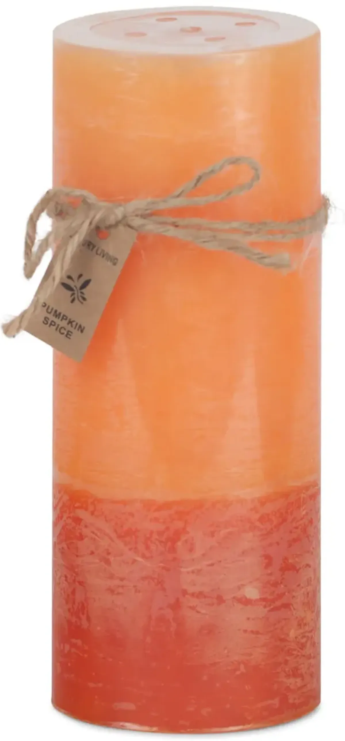 Orange Pumpkin Spice 2 Tone Pillar Candle - Large