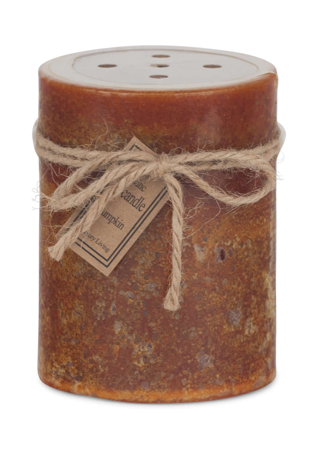 Orange Pumpkin Perforated Pillar Candle - Small