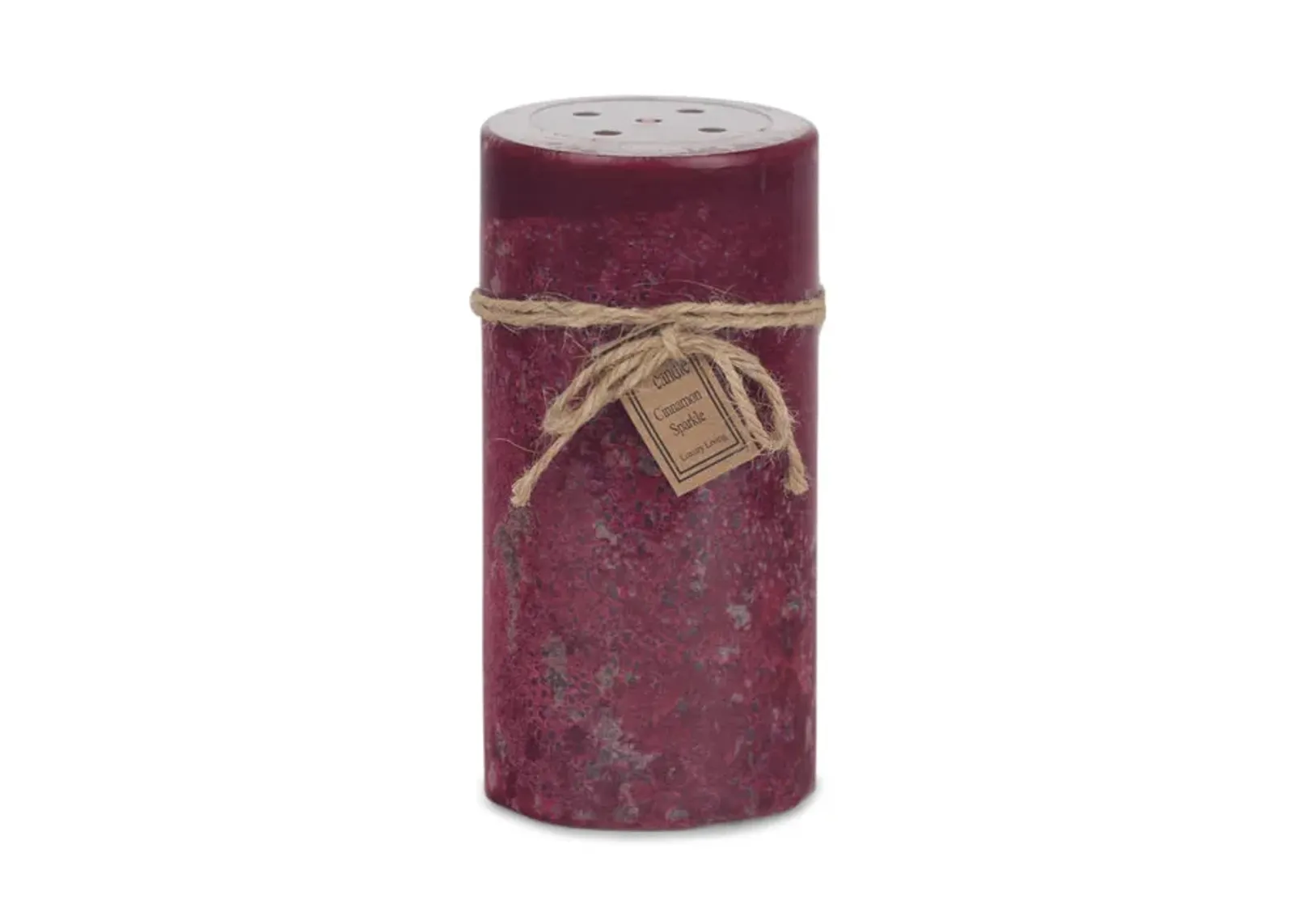 Red Cinnamon Perforated Pillar Candle - Medium