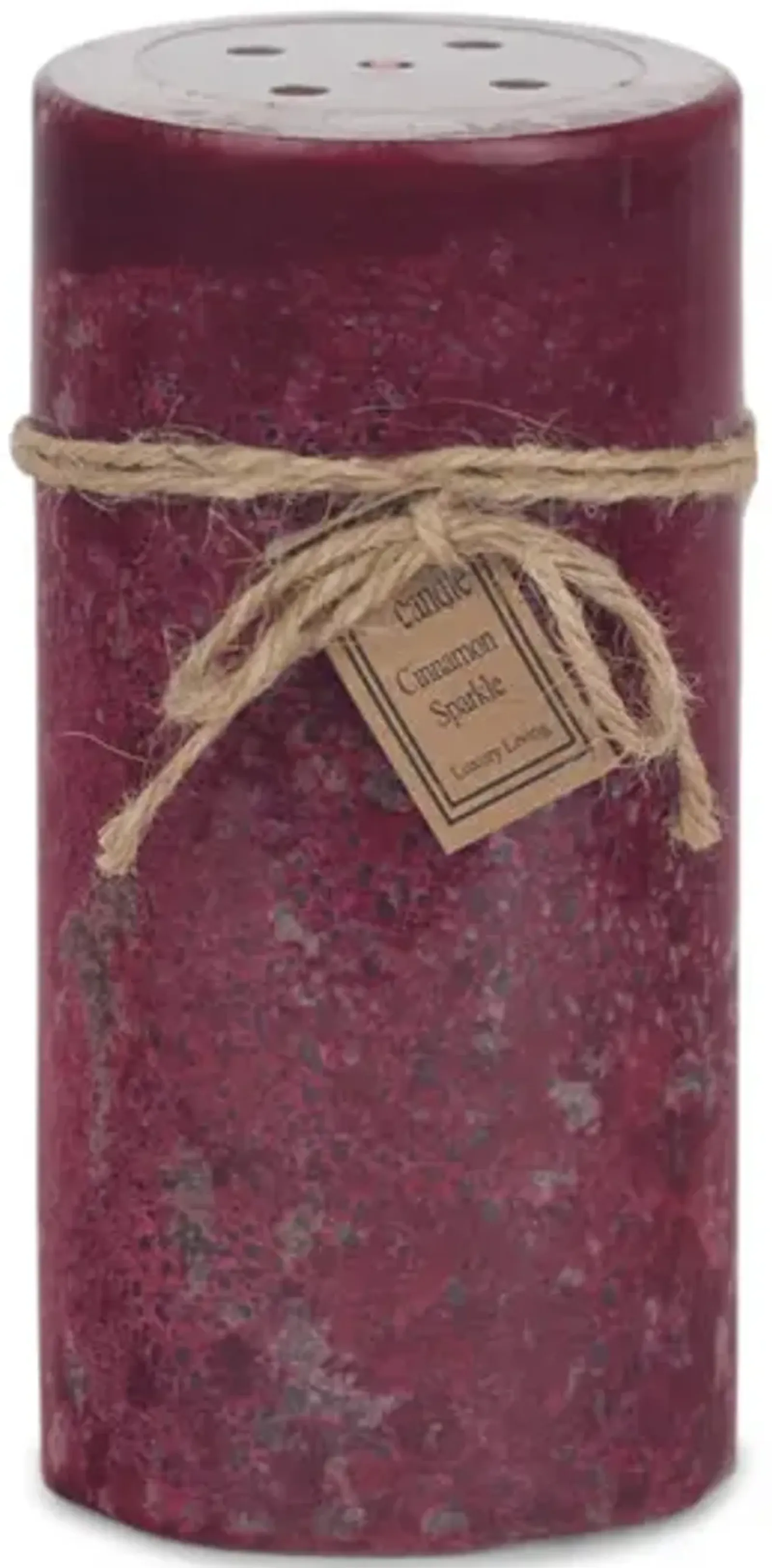 Red Cinnamon Perforated Pillar Candle - Medium