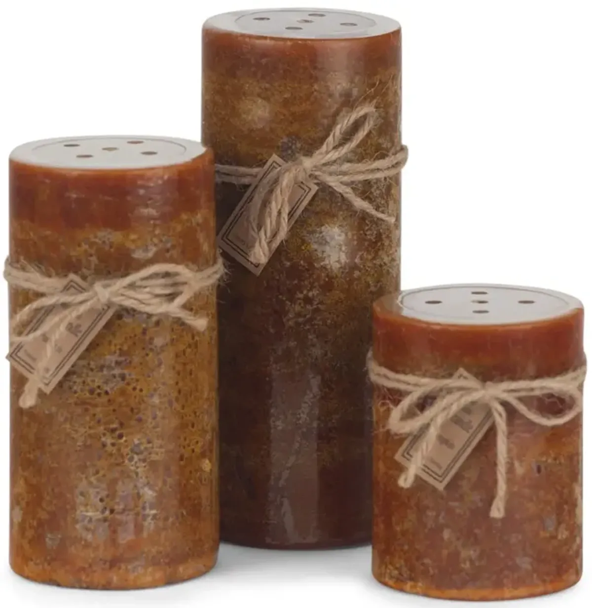 Orange Pumpkin Perforated Pillar Candle - Medium