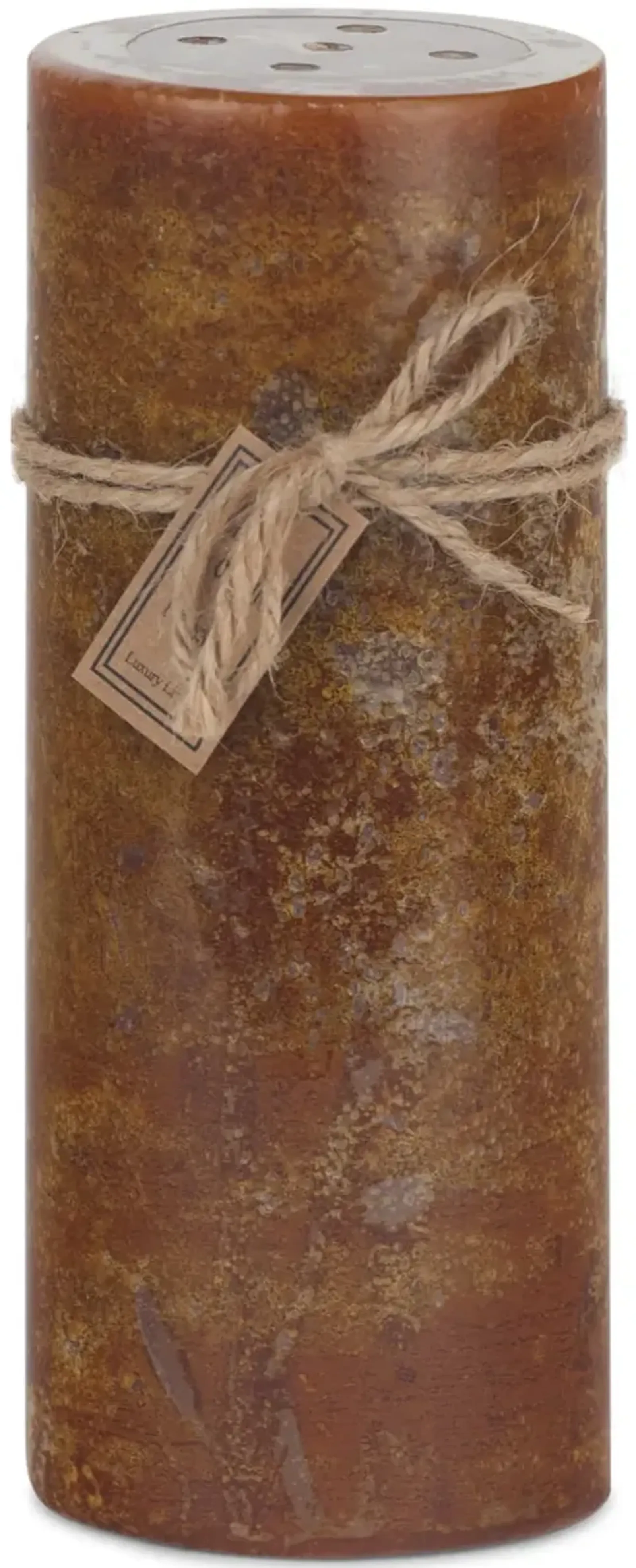 Orange Pumpkin Perforated Pillar Candle - Large