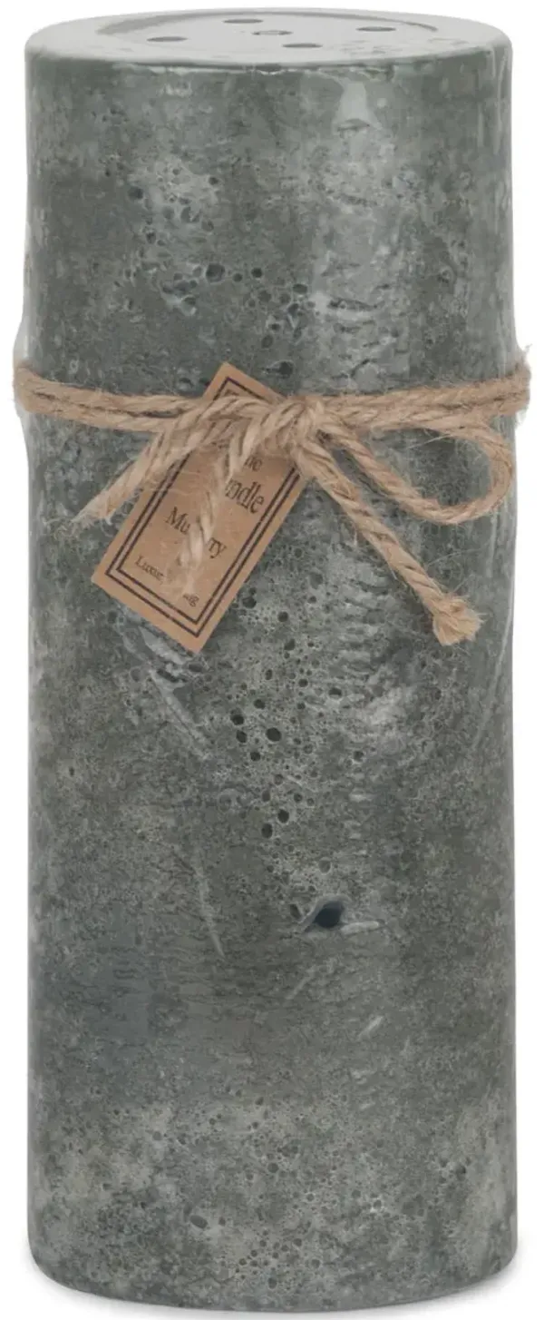 Grey Mulberry Perforated Pillar Candle - Large