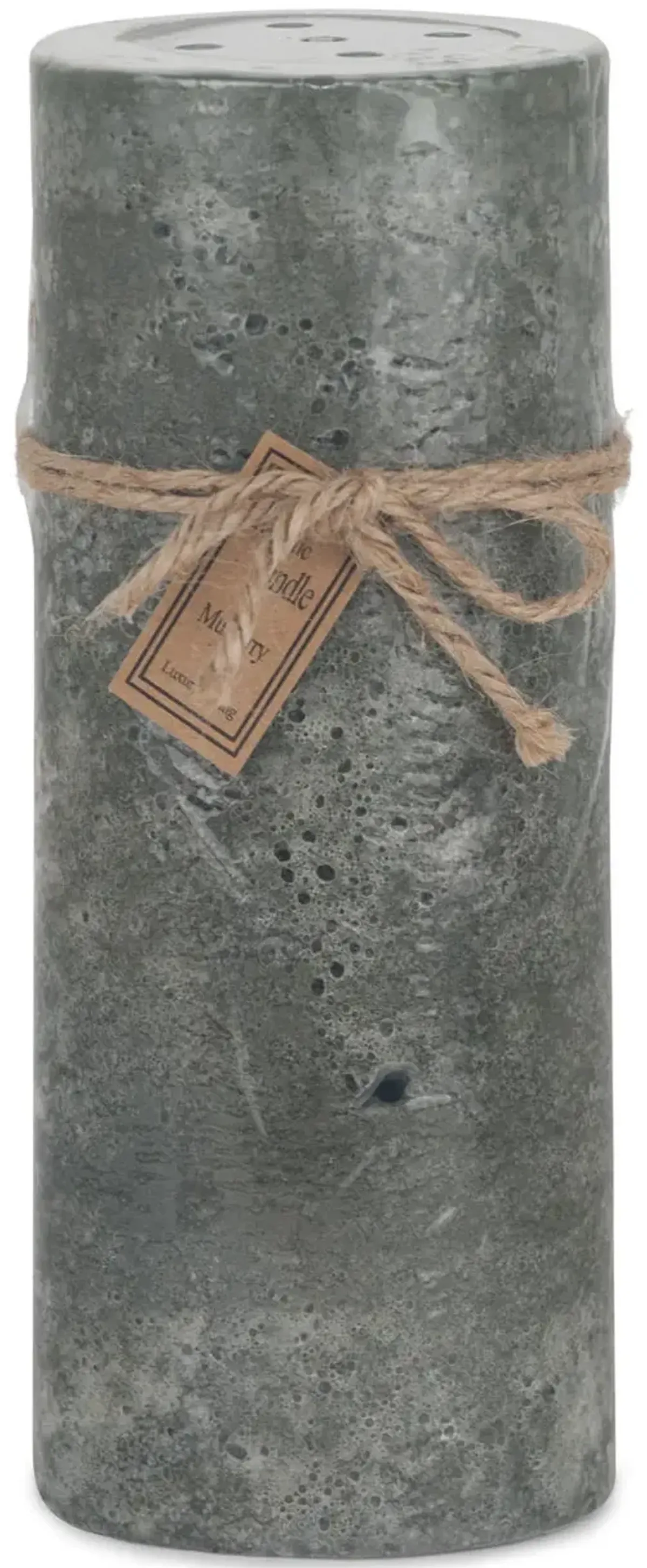 Grey Mulberry Perforated Pillar Candle - Large