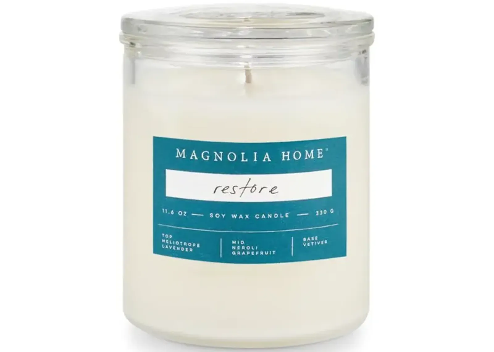 Magnolia Home Glass Lid Candle - Restore