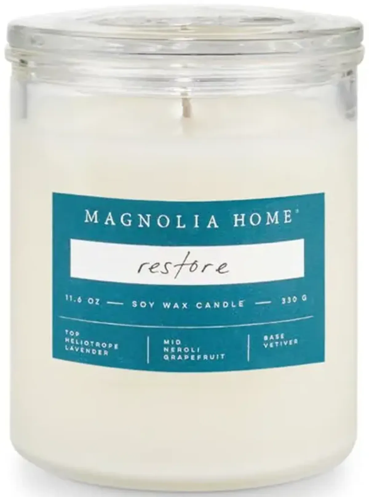 Magnolia Home Glass Lid Candle - Restore