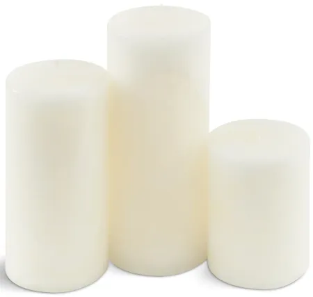 White Frost 2 Tone Pillar Candle - Small