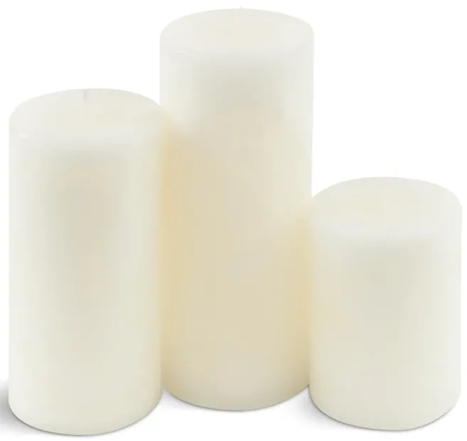 White Frost 2 Tone Pillar Candle - Small