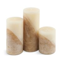 Beige Vanilla Cinnamon Pillar Candle - 4 