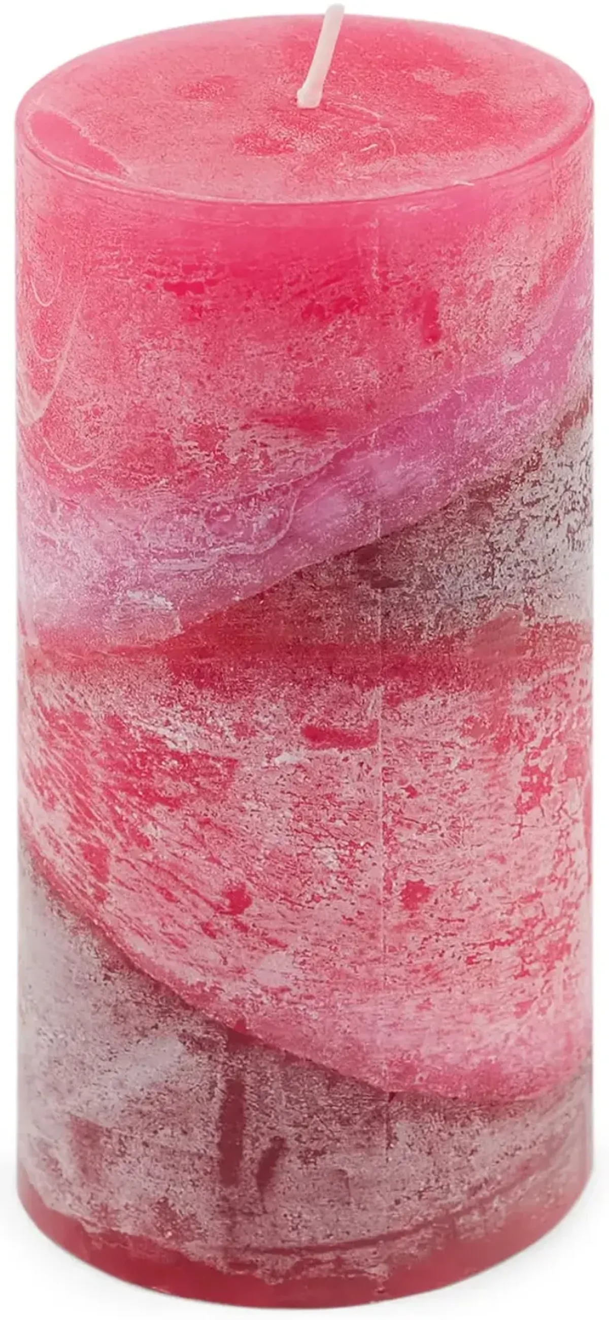 Pink Winter Woods Zigzag Pillar Candle - Medium