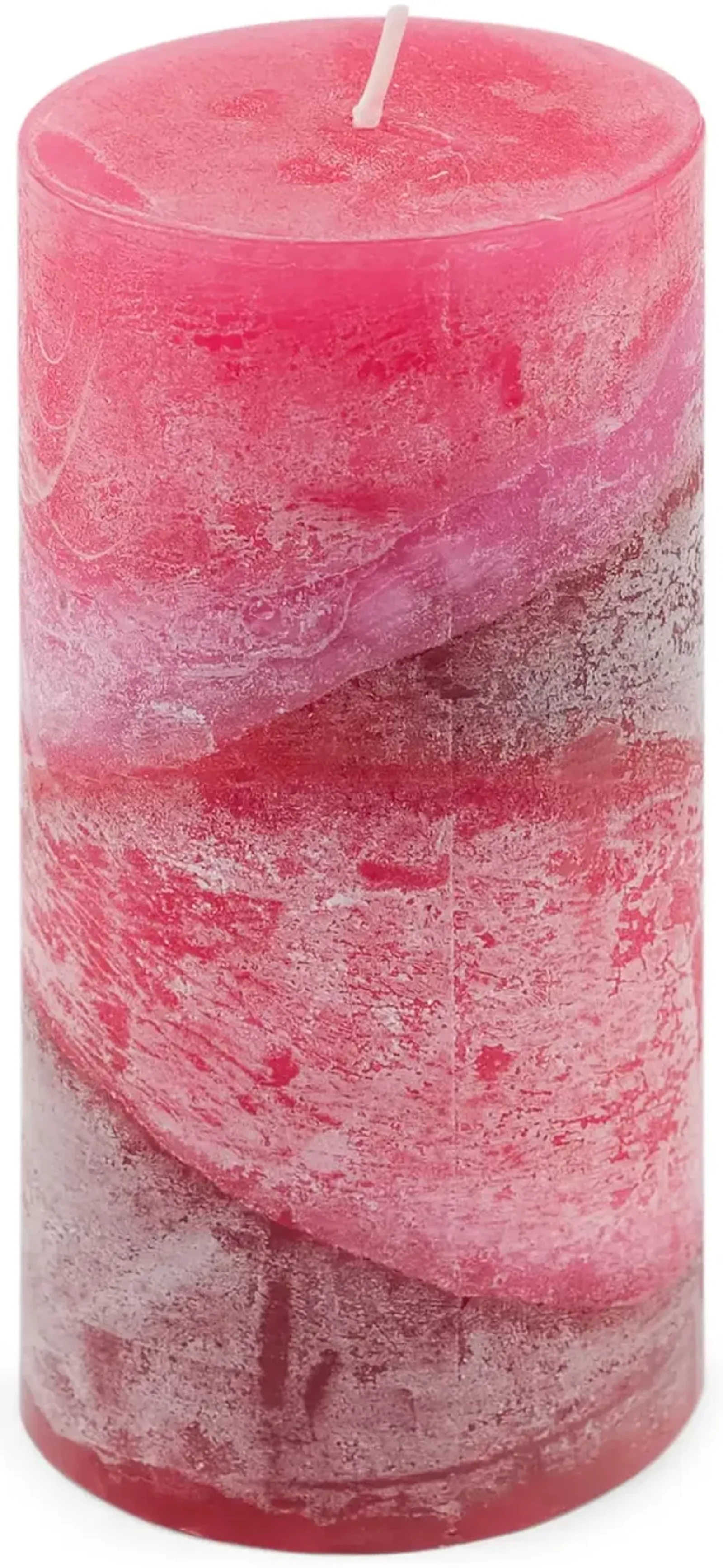 Pink Winter Woods Zigzag Pillar Candle - Medium