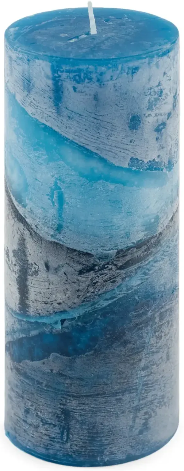 Blueberry Zigzag Pillar Candle - Large