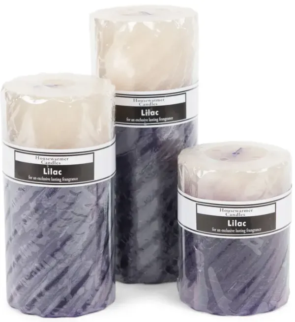 Lilac Pillar Candle - 3  X 4  