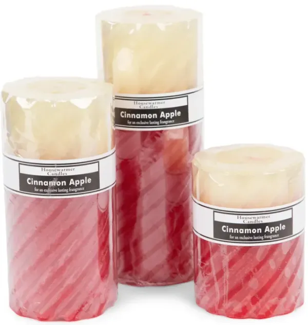 Apple Cinnamon Pillar Candle - 3  X 4 