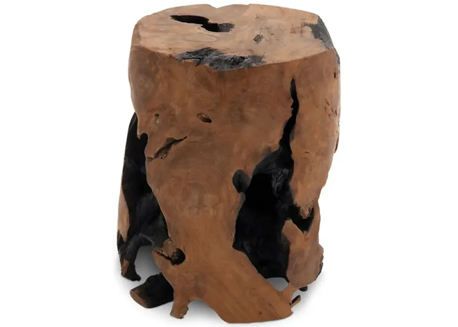 Root Teak Wood Table Stool