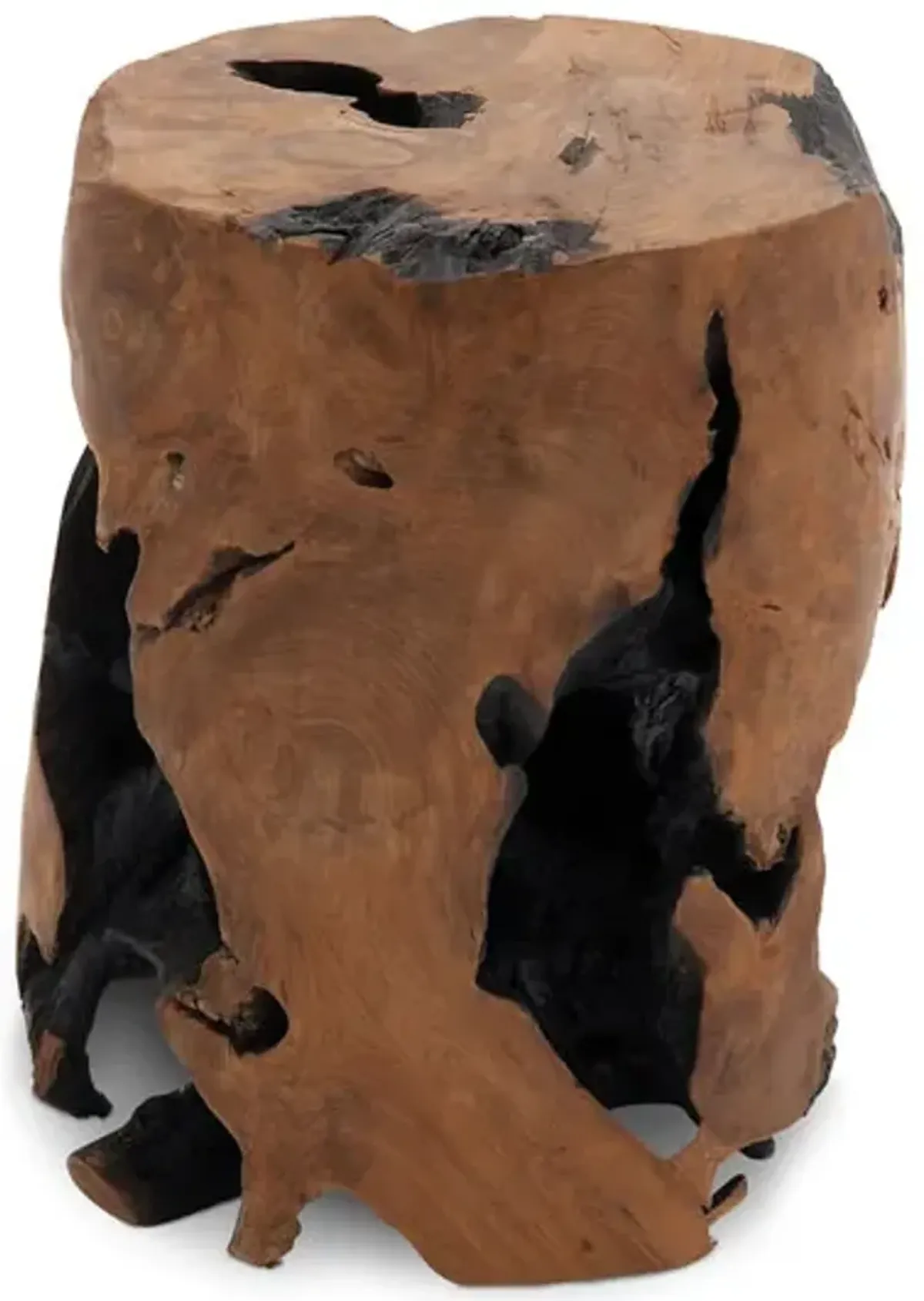 Root Teak Wood Table Stool