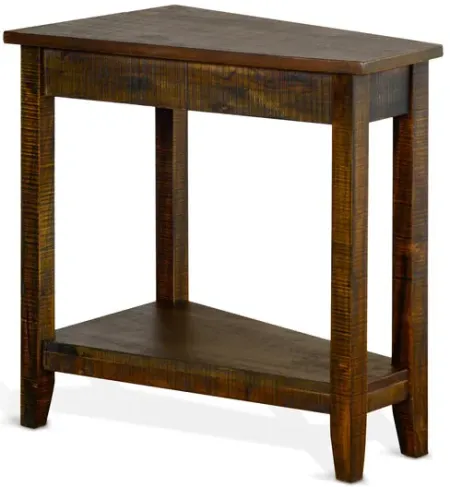 Angled Chairside Table - Tobacco Leaf