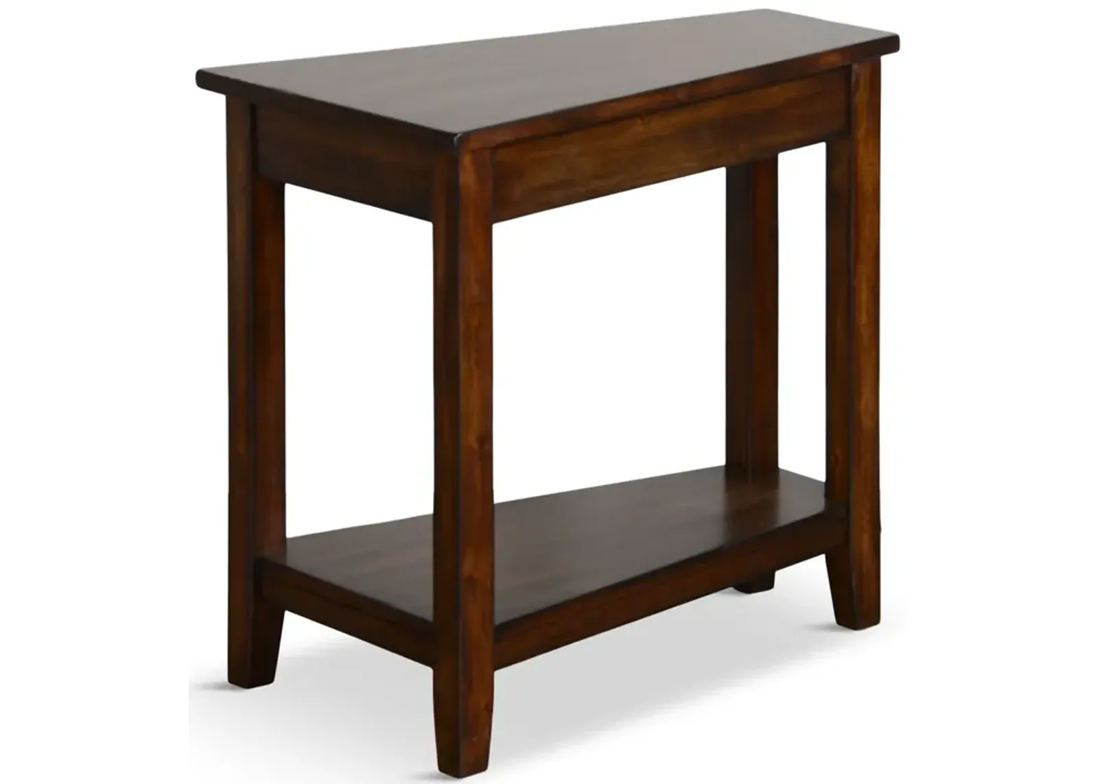 Angled Chairside Table - Tobacco Leaf