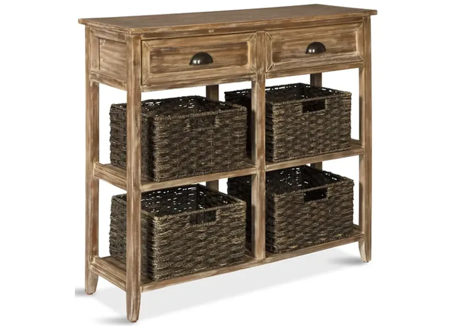 Oslember Sofa Table With Baskets - Brown