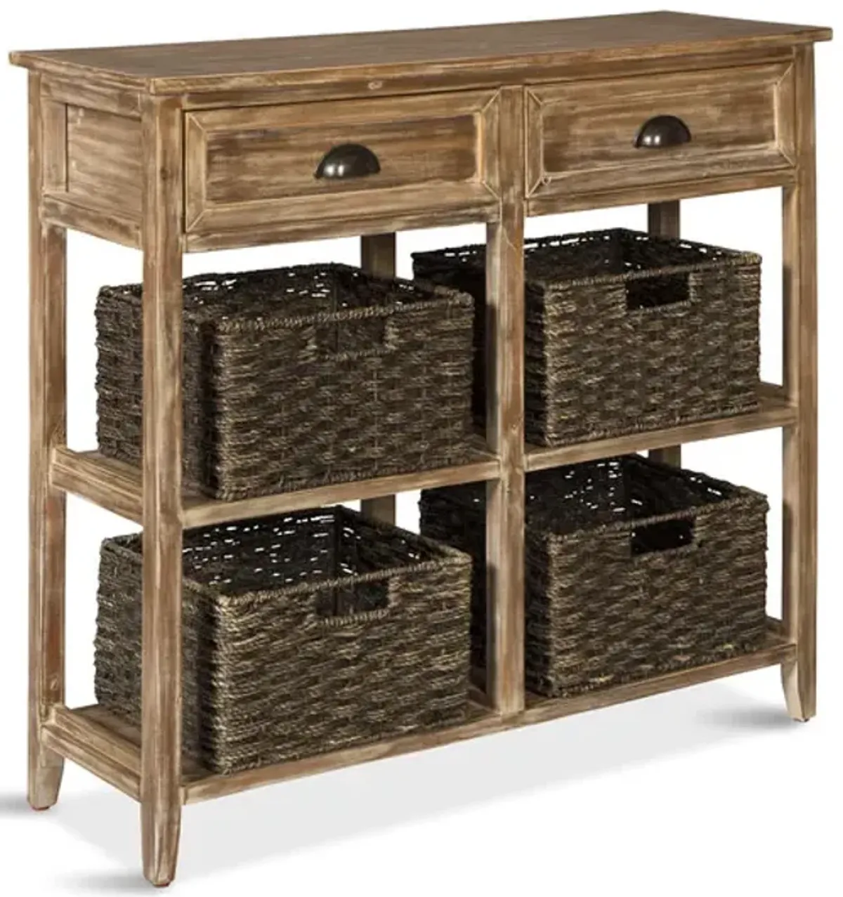 Oslember Sofa Table With Baskets - Brown