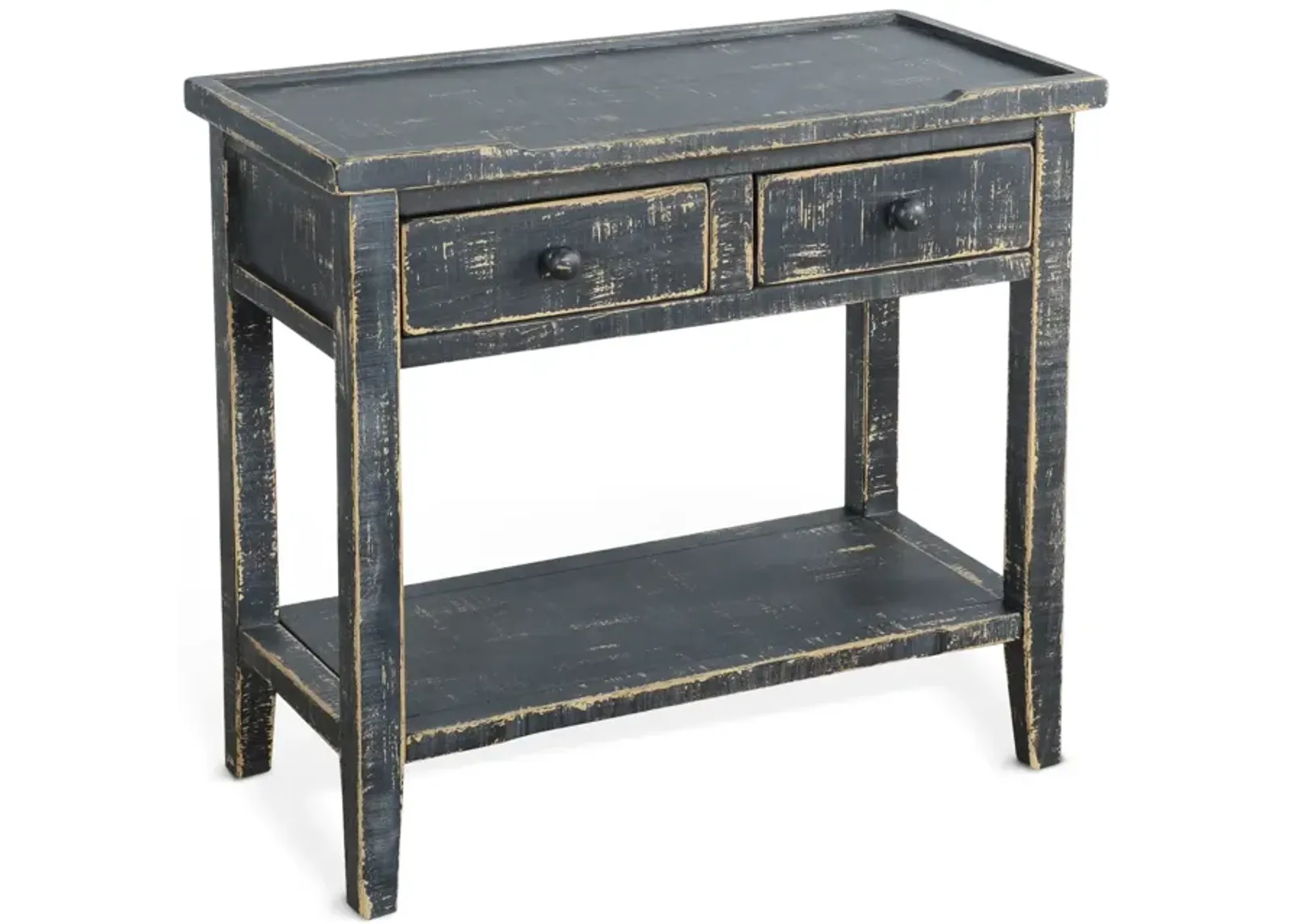 Marina 2 Drawer Entry Table - Black Sand