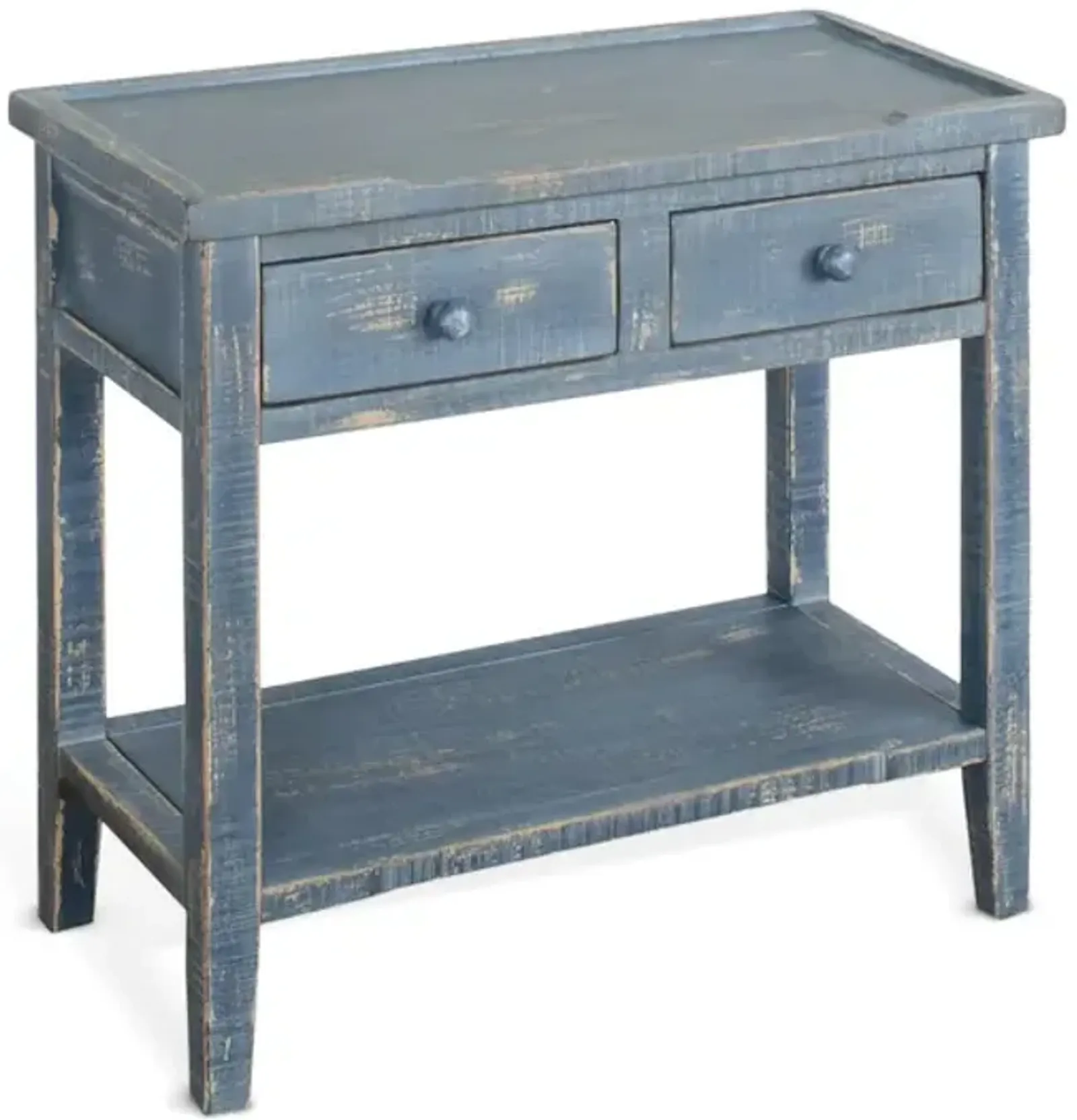 Marina 2 Drawer Entry Table - Ocean Blue