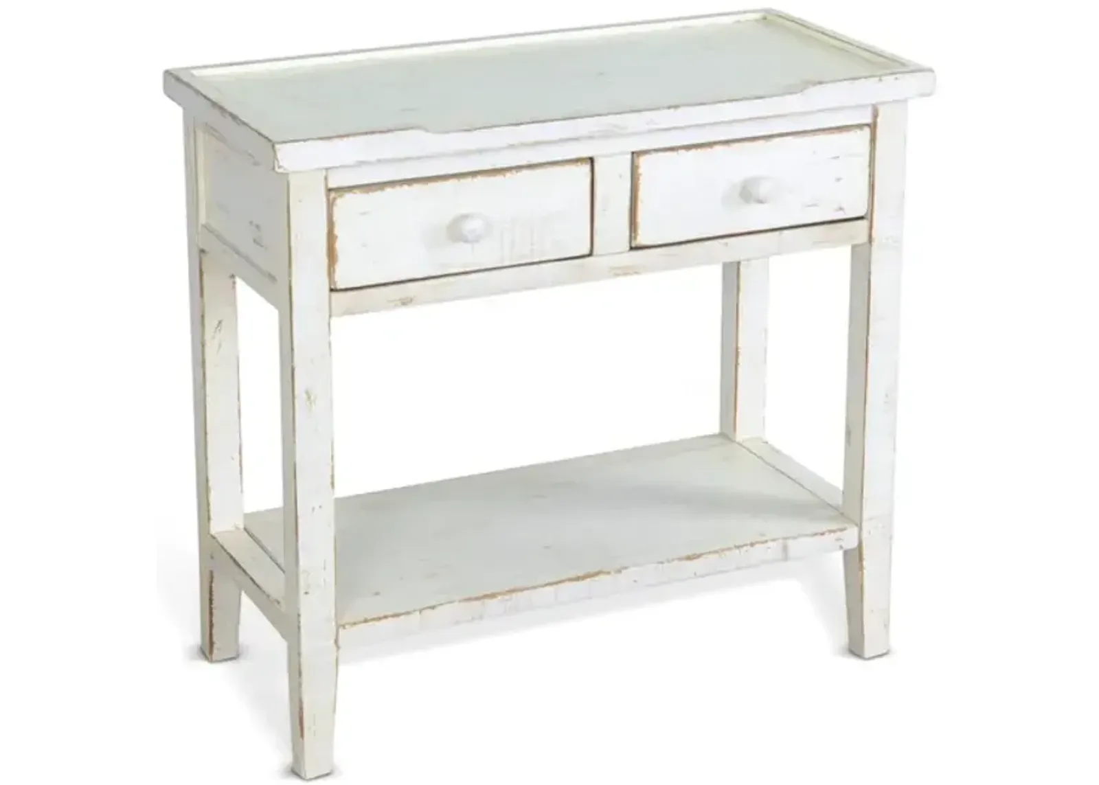 Marina 2 Drawer Entry Table - White Sand