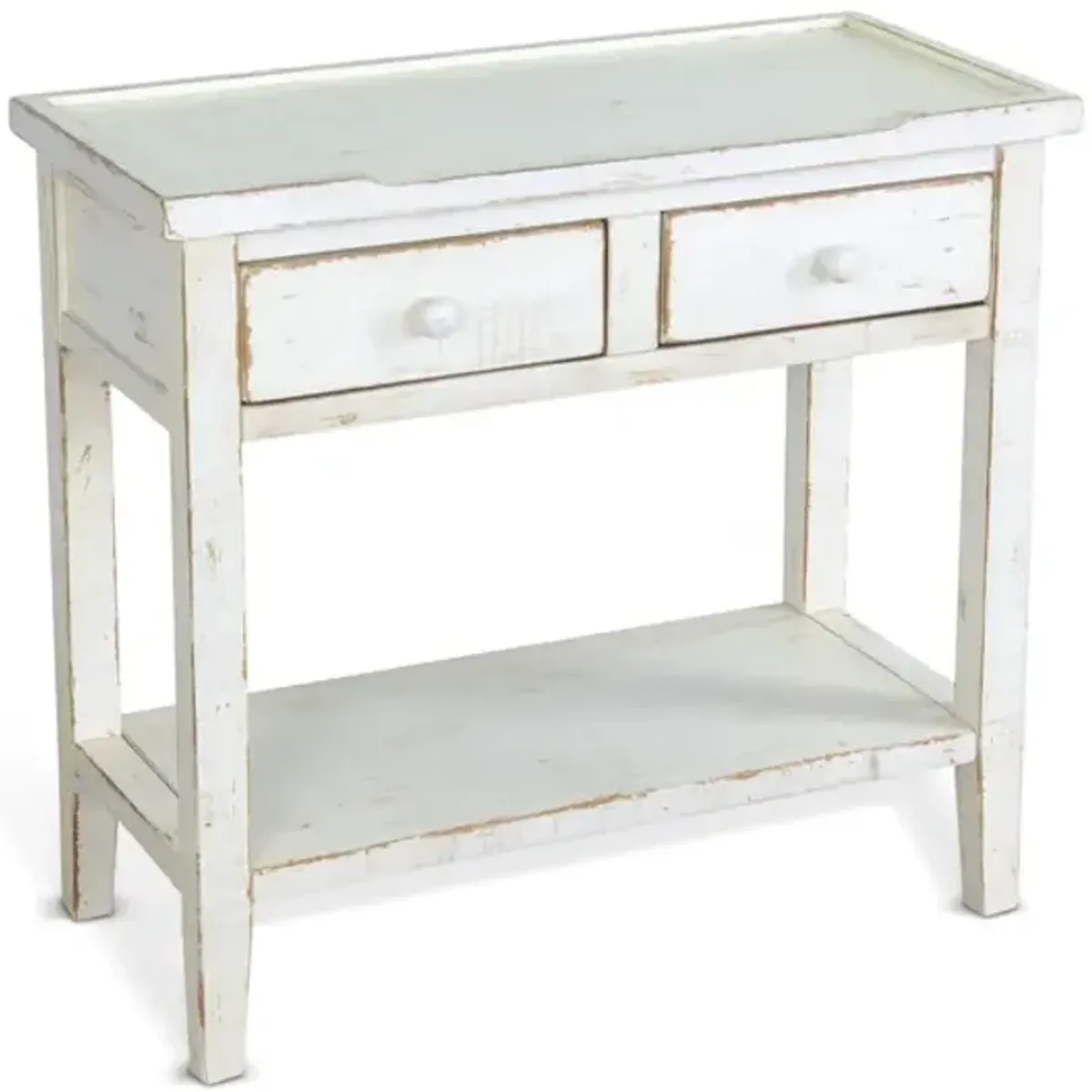 Marina 2 Drawer Entry Table - White Sand