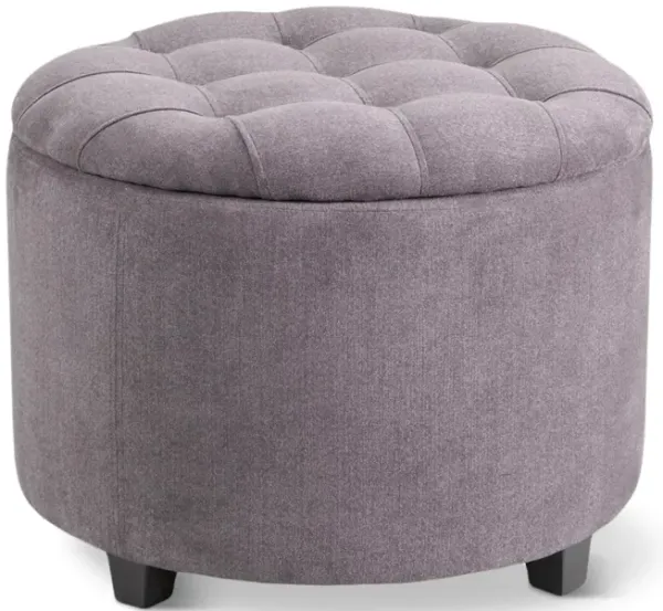 Sasha Shoe Storage Ottoman - Grey
